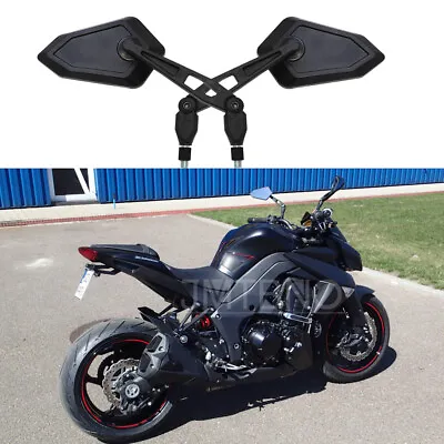 For Kawasaki Z1000 Z900 Z800 Z750 Black Motorcycle Rearview Side Mirrors 10mm • $29.69