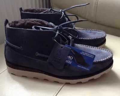 £48.99 • Buy New CLARKS UK 6.5 ( EU 40) NAVY DAKIN DECK MENS WOOL LINED SUEDE ANKLE BOOTS