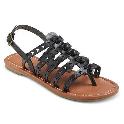 NEW! Mossimo Lori Open-Toe Slingback Gladiator Thong Sandals - Black & Brown • $4.99