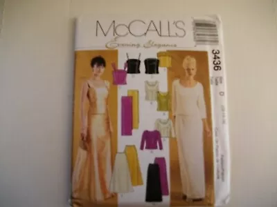 McCalls 3436 Women Top Skirt Stole Elegant Misses Petite Pattern Size 12-14-16 • $3.50