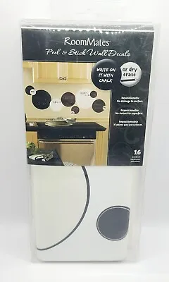 RoomMates Black & White Chalkboard Dry Erase Dots Peel And Stick Wall Decals NIP • $13