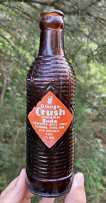 Vintage Acl ORANGE CRUSH Amber Soda Bottle H.L. Denton - Tupelo Mississippi • $34.95