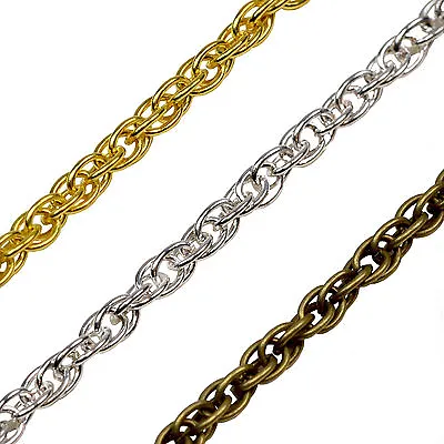 2 Meters 3.3x5.1m BRAIDED Chain Jewellery Necklace Findings Lead Nickel Free • £0.99