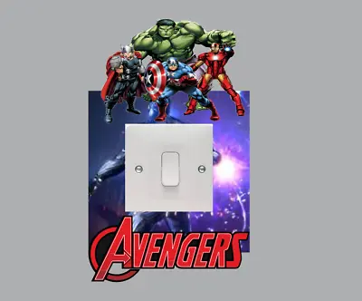 Avengers Marvel Light Switch Surround Sticker Decal Kids Boys Girls Bedroom • £4.25