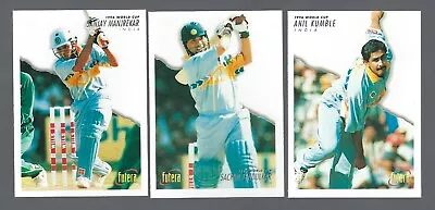 FUTERA 1996 WORLD CUP CRICKET - INDIA - 3 CARD LOT Inc SACHIN TENDULKAR - EX • £1.24