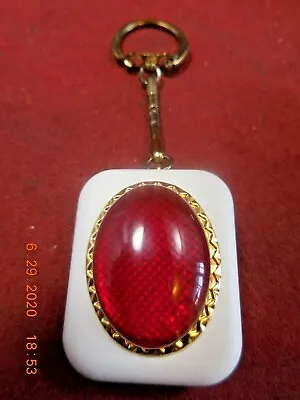 Vintage Sankyo Music Box Keychain Ruby Red Jewel Plays  Tomorrow  (see Video) • $20