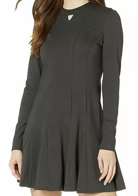 NICOLE MILLER Dark Ponte Fit-and-Flare Dress US Medium • $44.20