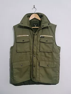 1980's Champion Fishing Vest Mens Size Large Khaki Hunting Utility Jacket Gilet • £20