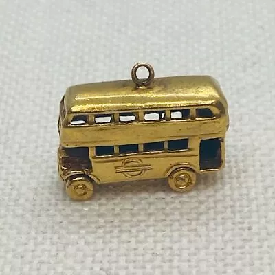 London Bus Route Master Vintage Gold Charm Pendant • £193