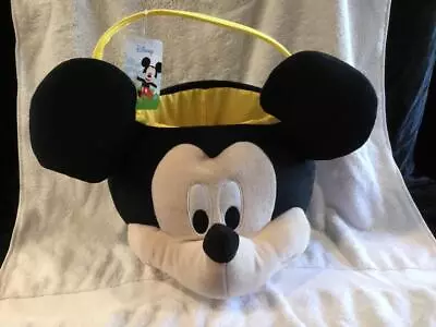 DISNEY Mickey Mouse EASTER CANDY BUCKET Jumbo Plush Basket  /HALLOWEEN/ LG • $14.99