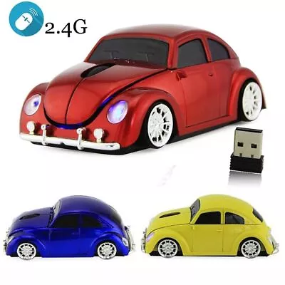 Car Shape Wireless Mouse Ergonomic 2.4GHz Mouse With Receiver For PC Laptop • £9.14