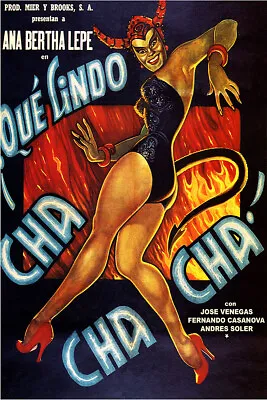 Que Lindo Cha Cha Cha Vintage Mexican Cinema Movie Poster • $14.99