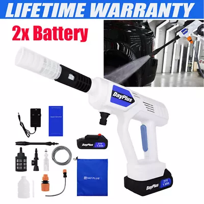 £31.10 • Buy Portable Cordless Car High Pressure Washer Jet Water Wash Cleaner Gun +2 Battery