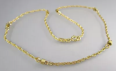 Vintage MONET Gold Tone Chain W Bead Stations Choker 15  Necklace 6403 • $9.99