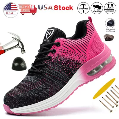 Womens Safety Shoes Steel Toe Work Shoes Lightweight Safety Sneaker True Size • $41.39