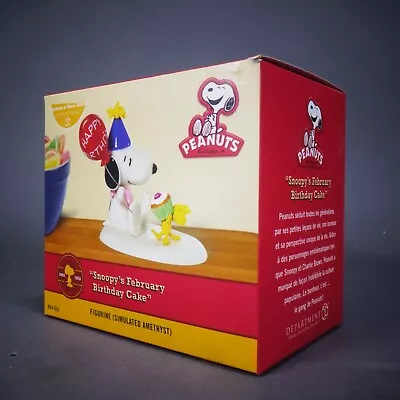 Department 56 Peanuts Snoopy's February Birthday Cake Figurine NIB • $44.99