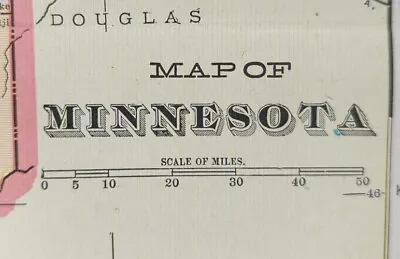 Vintage 1902 MINNESOTA Map 14 X22  Old Antique Original RED WING WACOUTA WINONA  • $28.79