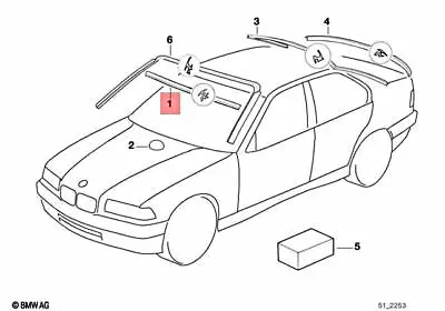 Genuine BMW 318i 325i 318ti 328i M3 1992 -1999 Windshield Moulding Trim Seal • $56.86