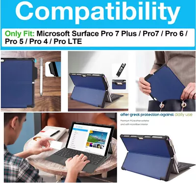 NEW Microsoft Surface Pro 7 Plus CASE Pro 7/6/5/4 Compatible Type Cover Keyboard • $48.77