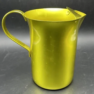 Vtg MC Anodized Aluminum Pitcher Green-Yellow Water Tea Drinking Metal Handle • $21.99