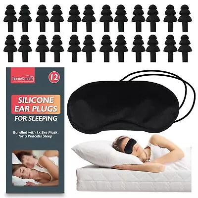 12-24 Pairs Soft Silicone Ear Plugs Sleep Reusable Swimming Sleeping Anti Noise • £3.49