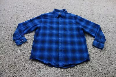 Pendleton Shirt Mens XL Blue Plaid Flannel Mason Button Up Long Sleeve Cotton • $24.63