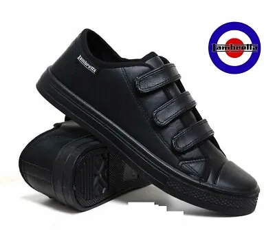 Mens Lace Up Lambretta Casual Retro Faux Leather Plimsolls Trainers Pumps Shoes • £15.48