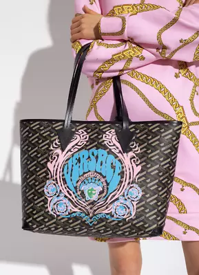 $1600 New Versace Medusa Greca Shopper Logo Purse Tote Bag! • $1536.32
