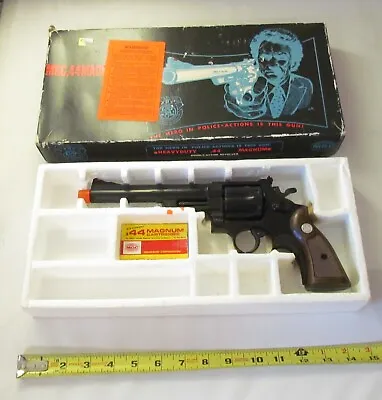 VINTAGE MGC MODEL GUN CORP .44 MAGNUM MOVIE PROP CAP GUN + 6 BULLETS W/ O. BOX • $374.99