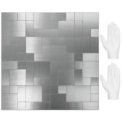 Peel And Stick Backsplash Metal Mosaic Tiles For Kitchen Wall Decor 10 Sheet... • $52.53