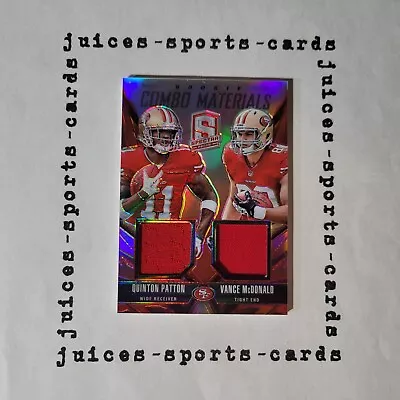 QUINTON PATTON/VANCE MCDONALD 2013 Panini Spectra #24/25 Rookie Materi Combo Red • $4.50