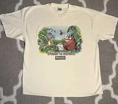 Vintage Disney The Lion King T-shirt 2XL Dinner Is Served Movie 90s Timon Pumba • $200