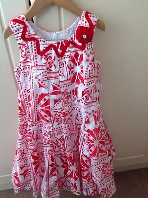 Pampolina Girls Size116 Red And White Dress • £10