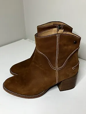 UGG ANNIE CHESTNUT WESTERN STYLE LEATHER HIGH HEEL BOOTS Booties US 9/ EUR 40 • $29