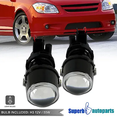 H3 12V/55W Glass Projector Fog Lights W/ Bracket Pair Replacement • $28.98