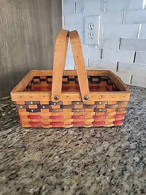 Vintage  Handmade Folk Art Egg Or Produce Farm Wood  Basket Unique • $14.99