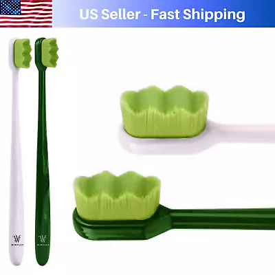 Wimolek Extra Soft Nano Toothbrush- Aloe Infused Bristle For Sensitive Gums (2P) • $9.99