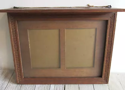 Vtg Arts & Crafts Mission Oak Picture Frame With Shelf On Top For Double Picture • $100