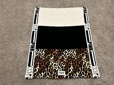 Pink Victorias Secret Blanket 50x60 Inches Leopard Print Sherpa Bedding • $27.99