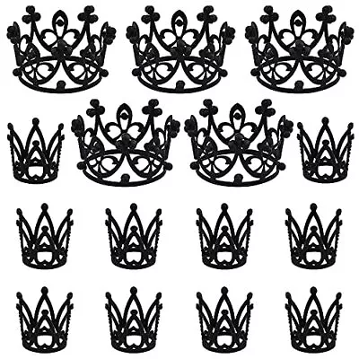 15 Pieces Crown Cake Topper Black Tiny Queen Crowns Mini Baby Crown Cake Deco... • $22.91