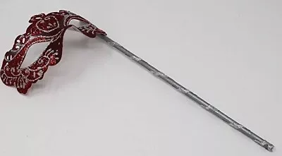 £13.99 • Buy Red & Silver Rialto Venetian Masquerade Party Carnival Ball On A Hand Held Stick