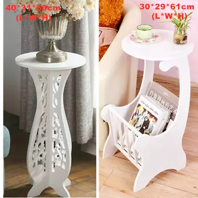 £14.99 • Buy Small Round Side Table Beside Tea Coffee Lamp Plant Stand Modern White Furniture