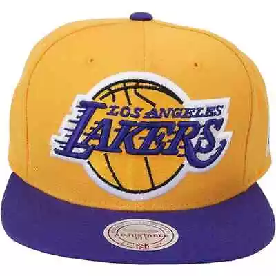Mitchell And Ness Los Angeles Lakers NBA XL Logo Snapback Hat - Yellow • $34