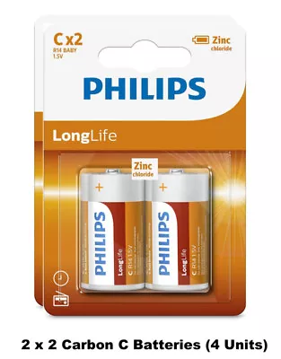 Philips Zinc Carbon C Battery 2 X 2-Pieces Set (4 Batteries)  • $8.01