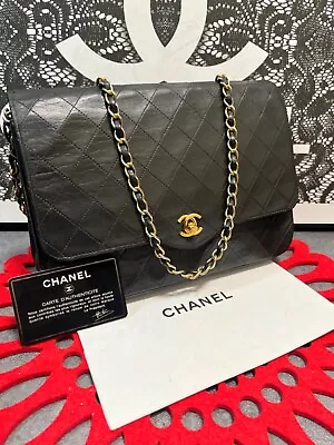 Chanel Vintage Matelasse Chain Shoulder Bag Single Flap Turn Lock JAPAN 609 • $1400