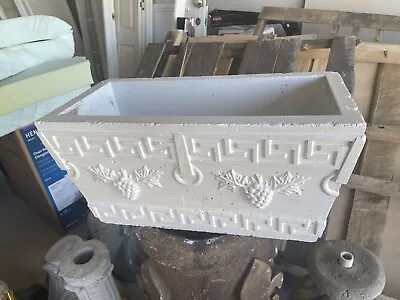 1940s Concrete Trough Planter Greek Key Grape Motif Garden Planter Box Vtg Med • $180