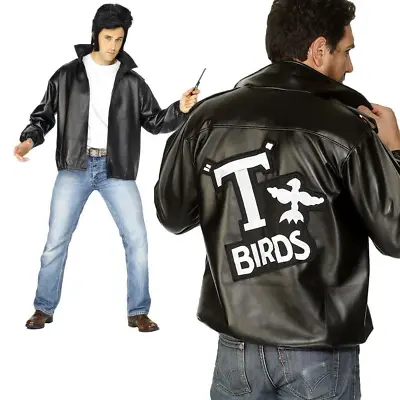 Grease T-Bird Jacket Mens Danny T Bird 1950s 50s Fancy Dress Costume Outfit • £35.99