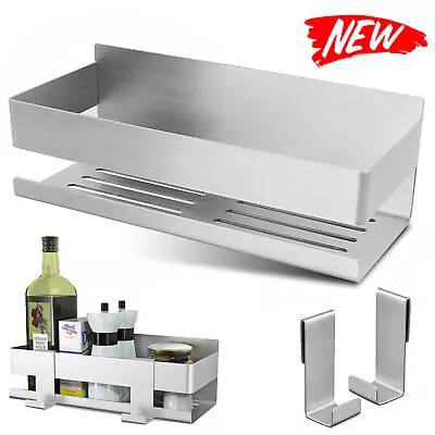 Bathroom Storage Shelf Wall Organiser Stainless Steel Adhesive Shower Caddy Rack • $22.98