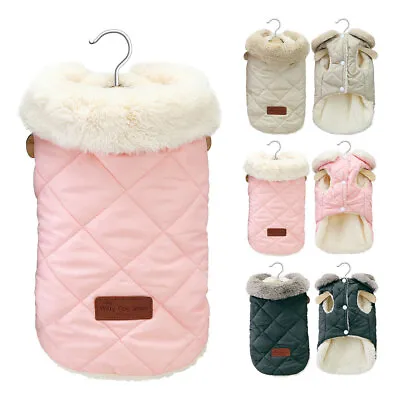 Pet Dog Warm Fleece Padded Vest Coat Clothes Puppy Winter Jacket Apparel Yorkie • £9.59