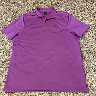 Oakley Polo Shirt Mens Large Purple Short Sleeve Golf Hydrolix Regular Fit • $14.88